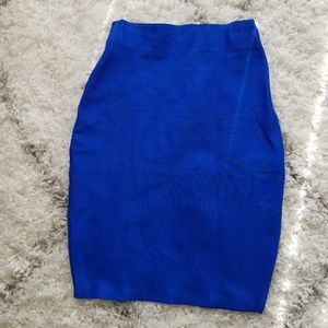 Akira Blue Stretch Pencil Skirt